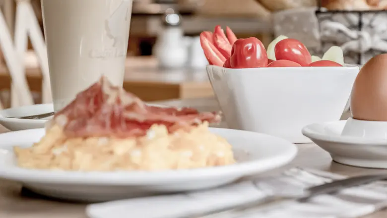 Rich breakfast buffet